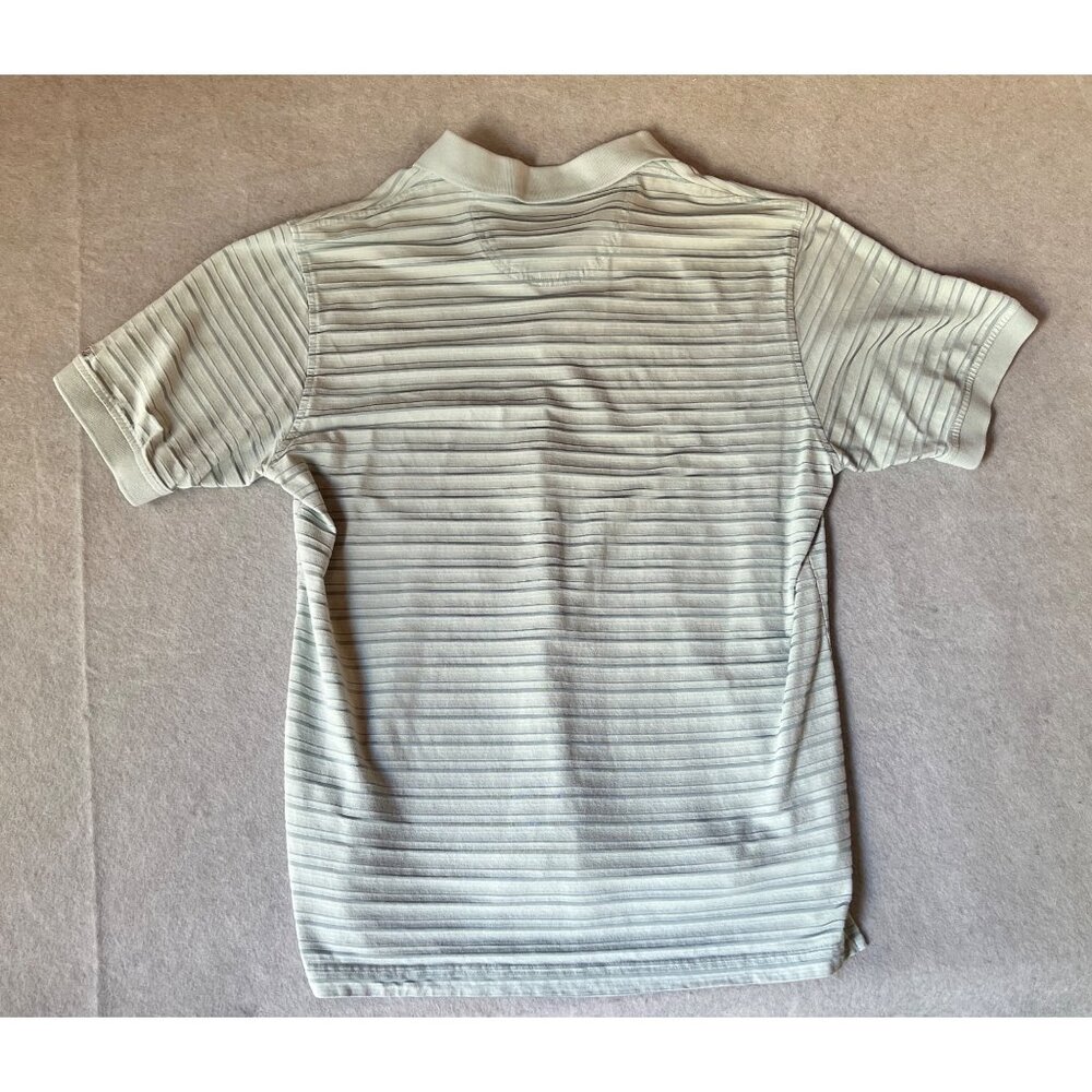 Two Golf Mens Polo Shirts Size L Nike Izod Green Cotton Blue Striped Blend - Picture 10 of 16